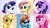 Size: 1280x720 | Tagged: safe, artist:gleamydreams, applejack, fluttershy, pinkie pie, rainbow dash, rarity, twilight sparkle, earth pony, pegasus, pony, unicorn, g4, blushing, looking at you, mane six, obtrusive watermark, smiling, sunglasses, wallpaper, watermark