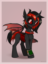 Size: 1332x1758 | Tagged: safe, artist:vincher, oc, oc only, pony, collar, pipbuck, solo