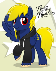 Size: 5826x7434 | Tagged: safe, artist:jhayarr23, oc, oc only, oc:navy numbers, pony, clothes, hoodie, solo