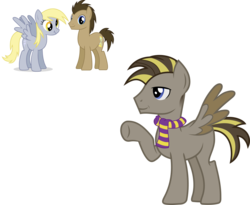 Size: 1223x1001 | Tagged: safe, artist:littlejurnalina, derpy hooves, doctor whooves, time turner, oc, oc only, pony, g4, female, male, offspring, parent:derpy hooves, parent:doctor whooves, parents:doctorderpy, screencap reference, ship:doctorderpy, shipping, straight