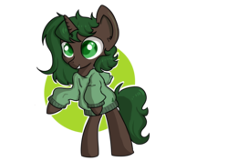 Size: 11748x8334 | Tagged: safe, artist:dumbwoofer, oc, oc:pine shine, pony, unicorn, clothes, female, hoodie, mare, simple background, solo, standing, transparent background