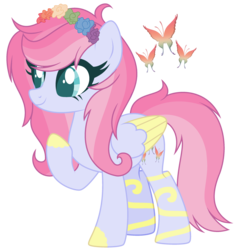 Size: 2616x2760 | Tagged: safe, artist:bloodlover2222, oc, oc only, pegasus, pony, base used, cutie mark, female, flower, flower in hair, high res, mare, simple background, solo, transparent background, two toned wings, wings