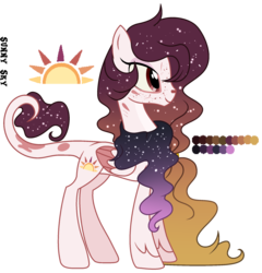 Size: 1995x2077 | Tagged: safe, artist:elementbases, artist:x-dainichi-x, oc, oc only, oc:sunny skies, hybrid, base used, female, interspecies offspring, offspring, parent:discord, parent:princess celestia, parents:dislestia, simple background, solo, transparent background