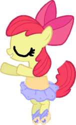 Size: 370x610 | Tagged: safe, artist:angrymetal, apple bloom, pony, g4, 1000 hours in ms paint, ballerina, ballet, ballet slippers, bloomerina, bow, clothes, en pointe, eyes closed, female, shoes, simple background, skirt, solo, transparent background, tutu