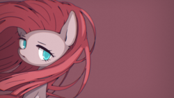Size: 1920x1080 | Tagged: safe, artist:770nanao15, edit, pinkie pie, earth pony, pony, g4, chromatic aberration, female, looking at you, mare, pinkamena diane pie, simple background, solo, wallpaper, windswept mane
