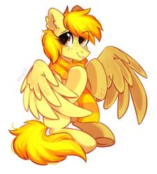 Size: 1900x2100 | Tagged: safe, artist:mirtash, oc, oc only, pegasus, pony, rcf community, clothes, heart, heart eyes, scarf, solo, wingding eyes