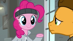 Size: 1920x1080 | Tagged: safe, screencap, cheese sandwich, pinkie pie, pony, g4, the last laugh