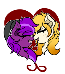 Size: 2200x2500 | Tagged: safe, artist:theawkwarddork, oc, oc only, earth pony, pony, bust, female, heart, high res, lesbian, punk, simple background, transparent background