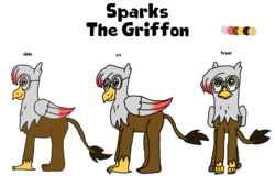 Size: 2534x1622 | Tagged: safe, artist:sparks the griffon, oc, oc only, oc:sparks (griffon), griffon, griffon oc, reference sheet, simple background, solo, transparent background
