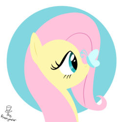 Size: 3000x3000 | Tagged: safe, artist:noidavaliable, fluttershy, butterfly, pony, g4, butterfly on nose, cute, high res, insect on nose, lineless, simple background