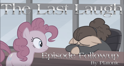 Size: 1500x803 | Tagged: safe, edit, edited screencap, screencap, cheese sandwich, pinkie pie, g4, the last laugh, duo, episode followup, faded, text