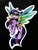 Size: 810x1080 | Tagged: safe, artist:ami-gami, twilight sparkle, alicorn, pony, g4, black background, chest fluff, colored wings, eye clipping through hair, female, outline, simple background, smiling, solo, spread wings, traditional art, twilight sparkle (alicorn), white outline, wings