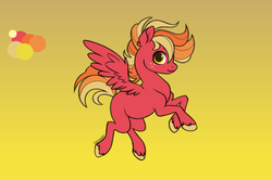 Size: 600x399 | Tagged: safe, artist:mewstrawberrydelight, oc, oc only, oc:apple blaze, pegasus, pony, base used, colt, crack ship offspring, gradient background, magical gay spawn, male, offspring, parent:big macintosh, parent:bow hothoof, parents:bowmac, solo