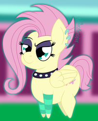 Size: 1980x2449 | Tagged: safe, artist:puperhamster, fluttershy, pegasus, pony, equestria girls, equestria girls series, g4, the road less scheduled, the road less scheduled: fluttershy, spoiler:choose your own ending (season 2), spoiler:eqg series (season 2), equestria girls ponified, female, flutterpunk, ponified, simple background, solo