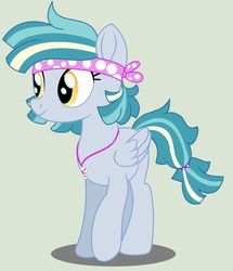 Size: 1024x1193 | Tagged: dead source, safe, artist:grumppanda, oc, oc only, oc:sea salt, pegasus, pony, female, jewelry, mare, pendant, simple background, smiling, solo