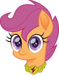 Size: 1161x1500 | Tagged: safe, artist:cloudy glow, scootaloo, pegasus, pony, g4, cute, element of loyalty, female, looking at you, movie accurate, simple background, smiling, solo, transparent background