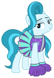 Size: 1532x2198 | Tagged: safe, artist:sonofaskywalker, lighthoof, earth pony, pony, 2 4 6 greaaat, g4, cheerleader, clothes, female, lidded eyes, looking at you, mare, pleated skirt, pom pom, simple background, skirt, smiling, solo, transparent background, vector