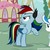 Size: 636x636 | Tagged: safe, artist:petmon, lemon daze, rainbow dash, pegasus, pony, elements of insanity, g4, my little pony: friendship is magic, the mysterious mare do well, angry, female, filly, hat, mare, ponyville, rainbine, rainbine ears, raised hoof