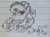 Size: 2144x1571 | Tagged: safe, artist:binkyt11, princess luna, alicorn, pony, g4, alternate hairstyle, bendy straw, bust, casual, drink, drinking straw, female, hat, lined paper, mare, messy mane, missing horn, monochrome, raised eyebrow, solo, traditional art, unamused
