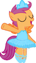Size: 355x629 | Tagged: safe, artist:angrymetal, scootaloo, pony, g4, 1000 hours in ms paint, ballerina, ballet, ballet slippers, bipedal, clothes, cute, cutealoo, en pointe, eyes closed, female, jewelry, one arm up, open mouth, scootarina, scootatutu, scootutu, shoes, simple background, skirt, skirtaloo, solo, tiara, transparent background, tutu