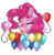 Size: 3332x3429 | Tagged: safe, artist:norrixcurral08, part of a set, pinkie pie, earth pony, pony, g4, :p, balloon, bust, cute, diapinkes, eyes closed, female, high res, portrait, signature, simple background, smiling, solo, tongue out, transparent background