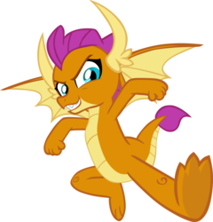 Size: 5949x6188 | Tagged: safe, artist:memnoch, smolder, dragon, g4, uprooted, claws, clenched fist, confident, dragoness, dynamic entry, evil grin, female, grin, horns, kick, simple background, smiling, smugder, solo, spread wings, teenaged dragon, teenager, toes, transparent background, underfoot, vector, wings
