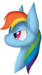 Size: 1256x2224 | Tagged: safe, artist:tonyseil, rainbow dash, pony, g4, bust, female, mare, profile, simple background, smiling, solo, transparent background