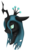 Size: 1667x2779 | Tagged: safe, artist:tonyseil, queen chrysalis, changeling, changeling queen, g4, bust, crown, female, floppy ears, jewelry, narrowed eyes, profile, regalia, simple background, solo, transparent background