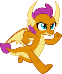 Size: 4491x5376 | Tagged: safe, artist:memnoch, smolder, dragon, g4, uprooted, clenched fist, confident, dragoness, female, horns, running, simple background, slit pupils, smiling, smirk, smugder, solo, spread wings, teenaged dragon, teenager, toes, transparent background, underfoot, vector