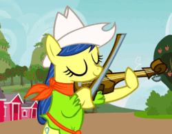 Size: 692x540 | Tagged: safe, screencap, fiddlesticks, earth pony, pony, apple family reunion, g4, animated, apple family member, bow (instrument), eyes closed, female, fiddle, gif, solo
