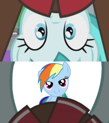 Size: 1920x2160 | Tagged: safe, artist:eruvon, edit, edited screencap, screencap, lighthoof, rainbow dash, earth pony, pegasus, pony, 2 4 6 greaaat, g4, bedroom eyes, close-up, cute, looking at you, looking between legs, love face, template