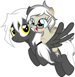 Size: 2224x2281 | Tagged: safe, artist:zacatron94, oc, oc only, oc:artistic treasure, oc:captain white, pegasus, pony, female, filly, glasses, high res, mare, parent:oc:blank novel, parent:oc:captain white, parents:oc x oc, parents:whitenovel, simple background, transparent background