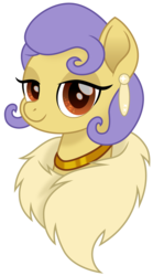 Size: 831x1500 | Tagged: safe, alternate version, artist:cloudy glow, earth pony, pony, 20s, bobcut, disney, ear piercing, feather boa, female, lidded eyes, mare, movie accurate, piercing, ponified, princess tiana, purple mane, simple background, smiling, the princess and the frog, tiana, transparent background, yellow coat