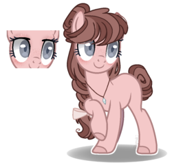 Size: 896x848 | Tagged: dead source, safe, artist:at--ease, oc, oc only, oc:carla, earth pony, pony, base used, cute, female, freckles, magical lesbian spawn, mare, next generation, ocbetes, offspring, parent:applejack, parent:rarity, parents:rarijack, simple background, solo, transparent background