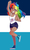 Size: 1202x2000 | Tagged: safe, artist:galaxiedream, kotobukiya, rainbow dash, human, g4, alternate hairstyle, armpits, clothes, dark skin, female, grin, humanized, kotobukiya rainbow dash, one eye closed, shoes, shorts, smiling, solo, tank top, wink