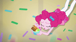 Size: 1920x1080 | Tagged: safe, screencap, pinkie pie, equestria girls, equestria girls series, g4, tip toppings, spoiler:choose your own ending (season 2), spoiler:eqg series (season 2), animated, cup, female, froyo, frozen yogurt, help, solo, sound, webm