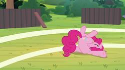 Size: 1920x1080 | Tagged: safe, screencap, pinkie pie, pony, 2 4 6 greaaat, g4, female, mare, on back, solo