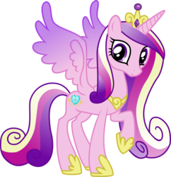 Size: 990x1024 | Tagged: safe, artist:princesscaramelo, princess cadance, alicorn, pony, g4, colored wings, crown, female, hoof shoes, jewelry, looking at you, mare, raised hoof, regalia, simple background, solo, spread wings, tiara, transparent background, vector, wings