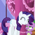 Size: 50x50 | Tagged: safe, screencap, rarity, spike, dragon, pony, unicorn, g4, animated, gif, gif for breezies, picture for breezies