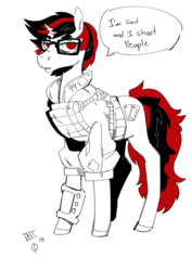 Size: 1736x2456 | Tagged: safe, artist:scarfyace, oc, oc only, oc:blackjack, pony, unicorn, fallout equestria, fallout equestria: project horizons, female, glasses, mare, pipbuck, simple background, solo, white background