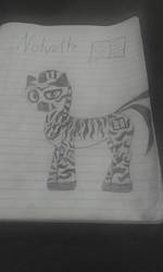 Size: 712x1187 | Tagged: safe, artist:brony4eva928, oc, oc only, oc:nolvette, pony, zebra, drawing, female, lined paper, photo, profile, sketch, solo, traditional art