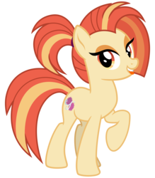 Size: 2800x3200 | Tagged: safe, artist:cheezedoodle96, shimmy shake, earth pony, pony, 2 4 6 greaaat, g4, .svg available, female, high res, looking at you, mare, ponytail, raised hoof, simple background, smiling, solo, svg, tongue out, transparent background, vector