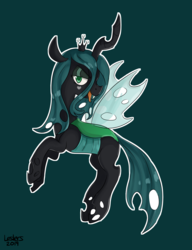 Size: 2000x2600 | Tagged: safe, artist:leslers, queen chrysalis, changeling, changeling queen, g4, crown, female, high res, jewelry, regalia, solo