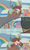 Size: 1356x2284 | Tagged: safe, screencap, rainbow dash, smolder, yona, pony, yak, 2 4 6 greaaat, g4, ball, blindfold, bow, bucket, cloven hooves, coach rainbow dash, door, female, gym, hair bow, hat, monkey swings, one eye covered, peeking, peeping, rainbow, surprised