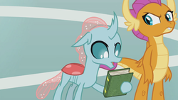 Size: 1366x768 | Tagged: safe, screencap, ocellus, smolder, 2 4 6 greaaat, g4, book, gym