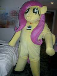 Size: 720x960 | Tagged: safe, artist:ponylover88, fluttershy, pony, g4, clothes, cosplay, costume, cursed image, irl, mascot, photo