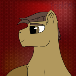 Size: 626x626 | Tagged: safe, artist:frankdash99, oc, oc:shield inv, earth pony, pony, inspired by another artist, male, red background, simple background, stallion
