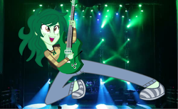 Size: 1336x824 | Tagged: safe, artist:wallflowerblusheqg, wallflower blush, equestria girls, g4, awesome, base used, female, guitar, jewelry, lyrics in the description, musical instrument, necklace, song reference in the description