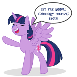 Size: 4688x4688 | Tagged: safe, artist:worstsousaphonehorse, twilight sparkle, alicorn, pony, series:blueberry festival drive, g4, absurd resolution, female, incentive drive, note expansion, raised hoof, simple background, solo, spread wings, this will end in balloons, twilight sparkle (alicorn), white background, wings