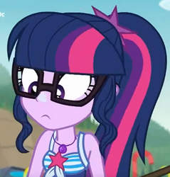 Size: 636x664 | Tagged: safe, screencap, sci-twi, twilight sparkle, equestria girls, friendship math, g4, my little pony equestria girls: better together, clothes, cute, female, geode of telekinesis, magical geodes, sleeveless, solo, swimsuit, twiabetes